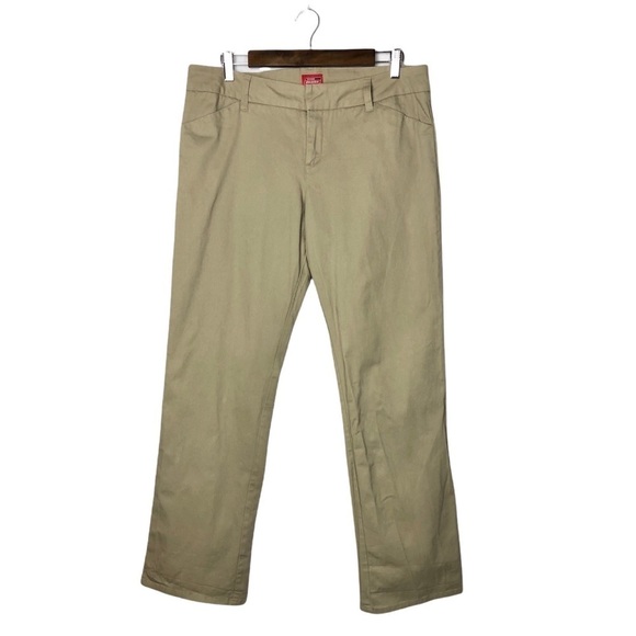 Dickies Khaki Bootcut Uniform Flat Front Pants 17 - Picture 1 of 7